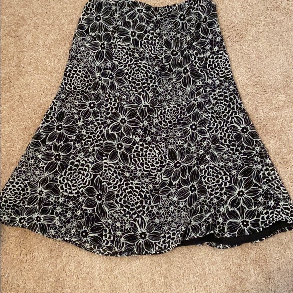 Black and White Flower Skirt